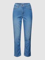 Jeans mit Label-Patch Modell 'Melanie' von MAC Blau - 7