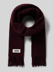 Sjaal van een mix van wol en lanawol met franjes, model 'GAZE' van Drykorn Bordeaux - 24