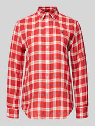 Bluzka koszulowa o kroju oversized z czystego lnu od Polo Ralph Lauren - 10