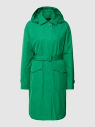 Lange jas met strikceintuur, model 'JELLY BEAN' van Geox Groen - 9