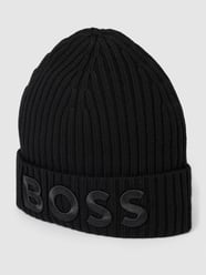 Beanie mit Label-Stitching Modell 'Lara' von BOSS Schwarz - 44