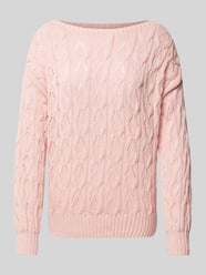 Relaxed Fit Strickpullover mit Zopf Struktur Muster Modell 'BRYNN' von Only Pink - 4