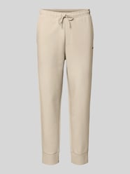 Regular fit sweatpants van katoenmix van BOSS Green Beige - 27