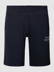 PLUS SIZE Bermudas mit elastischem Bund und Label-Stitching von Tommy Hilfiger Big & Tall Blau - 47