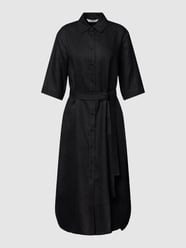 Hemdblusenkleid mit Taillenband Modell 'PRUGNA' von MaxMara Leisure Schwarz - 43
