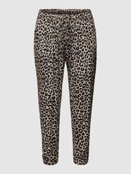 PLUS SIZE stoffen broek met all-over motief van KAFFE Curve Wit - 27
