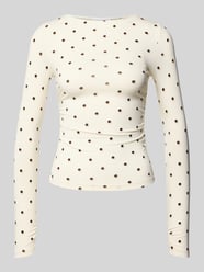 Shirt met lange mouwen en labelstitching, model 'Maeve' van OH APRIL Beige - 3