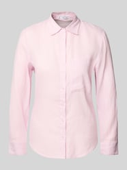 Regular Fit Leinenbluse mit Brusttasche von Mango Pink - 4