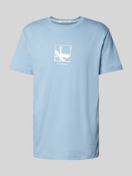 T-Shirt mit Label-Print Modell 'GRID BOX' von Calvin Klein Jeans Blau - 44
