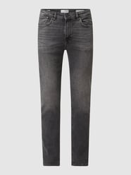 Slim Fit Jeans mit Stretch-Anteil Modell 'Leon' von Selected Homme Grau / Schwarz - 9