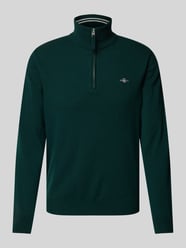 Gebreide pullover met labelstitching, model 'SUPERFINE' van Gant Groen - 11