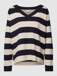 Gebreide pullover van viscosemix met streepmotief van Milano Italy - 23