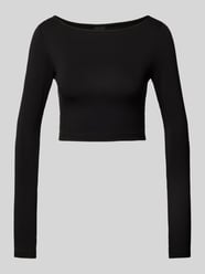 Cropped Longsleeve mit U-Boot-Ausschnitt Modell 'Soft touch' von Gina Tricot Schwarz - 6