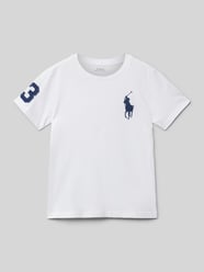 T-Shirt mit Logo-Stitching von Polo Ralph Lauren Kids Weiß - 26