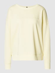 Regular fit sweatshirt van katoenmix met labelstitching van Tommy Hilfiger Geel - 42