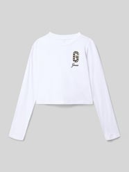 Cropped Longsleeve mit Logo-Stitching von Guess - 27
