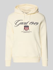 Hoodie met labelstitching en kangoeroezak van GANT - 3