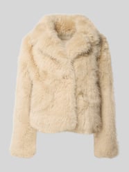 Jacke aus Kunstfell mit Umlegekragen von Apricot Beige - 34