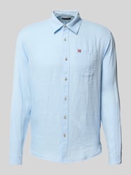 Slim Fit Leinenhemd mit Logo-Stitching von Napapijri - 23