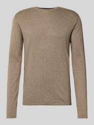 Regular Fit Strickpullover aus reiner Baumwolle mit Rundhalsausschnitt von Christian Berg Men Braun - 31