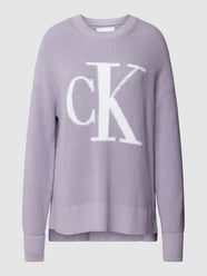 Loose fit gebreide pullover met labeldetail, model 'INTARSIA' van Calvin Klein Jeans - 3