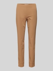 Slim Fit Stoffhose mit Ziernähten Modell 'PENNY' von Raffaello Rossi Braun - 7