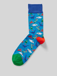 Socken mit Motiv-Stitching Modell 'Dinosaurs Superstars' von DillySocks Blau - 21