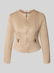Kunstlederjacke mit Zierreißverschluss von ZABAIONE Beige - 7