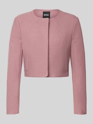 Boxy fit korte blazer van pure scheerwol, model 'JICENA' van BOSS Fuchsia - 28