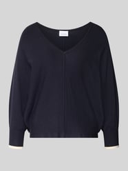 Sweter dzianinowy z mieszanki wiskozy z dekoltem w serek od COMMA - 15