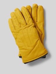 Handschuhe aus Leder mit Label-Detail von Pearlwood Gelb - 7