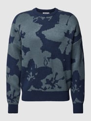 Strickpullover mit Allover-Muster von JAKE*S STUDIO MEN Blau - 12