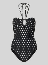 Kostium kąpielowy o fasonie bandażowym we wzór na całej powierzchni model 'CLASSIC DOT BANDEAU' od Michael Kors - 15