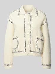 Strickjacke mit Umlegekragen Modell 'Hoops' von Essentiel Beige - 18