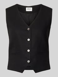 Kamizelka lniana o kroju regular fit z taśmą do wiązania model 'GOA' od ONLY - 5