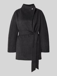 Lange jas met stoffen riem van MYON - 43