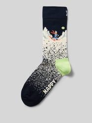 Socken mit Label-Stitching Modell 'Snowy Night' von Happy Socks Blau - 7