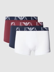 Obcisłe bokserki w jednolitym kolorze w zestawie 3 szt. od Emporio Armani Czerwony - 28