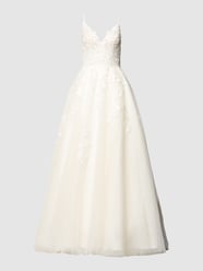 Brautkleid mit Details aus spitze von Luxuar Beige - 41