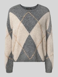 Strickpullover im Allover-Look mit Rundhalsausschnitt von Luisa Cerano Beige - 28