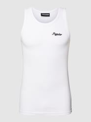 Tanktop aus Baumwolle mit Label-Stitching Modell 'Adera' von Pegador Weiß - 19
