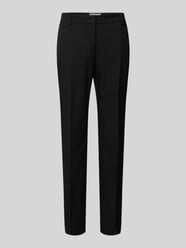 Slim Fit Stoffhose mit Bügelfalten von Christian Berg Woman Selection Schwarz - 36