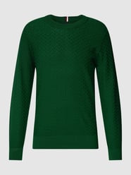 Sweatshirt mit Strukturmuster Modell 'TRIANGLE' von Tommy Hilfiger Grün - 36