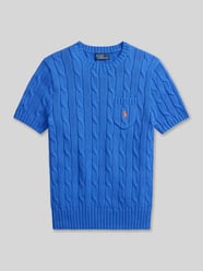 Sweter z krótkim rękawem o kroju slim fit z wyhaftowanym logo od Polo Ralph Lauren - 35