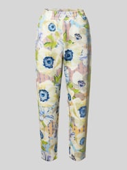 straight fit stoffen broek van viscosemix van Christian Berg Woman - 16