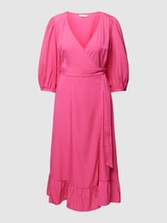 Midi-jurk met V-hals, model 'OLIVIA' van Only Fuchsia - 29