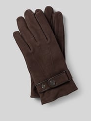 Handschuhe aus Rindsnubuk mit Ziernähten von EEM Braun - 20