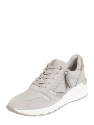Sneakerwedges van leer en textiel  van Tamaris Grijs / zwart - 17