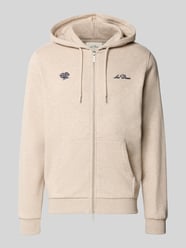 Regular Fit Sweatjacke aus reiner Baumwolle mit Logo-Stickerei von Les Deux Beige - 45
