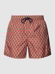 Badehose mit grafischem Muster Modell 'SQUARES' von Mey Rot - 10